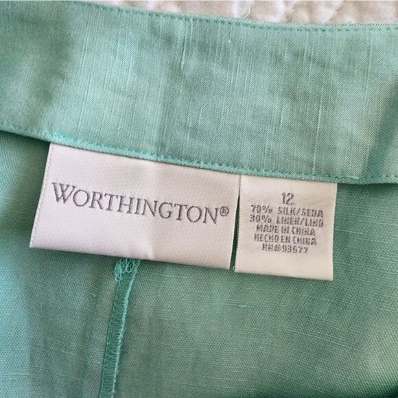 Worthington vintage silk linen blend front and back slit maxi skirt - Picture 12 of 13